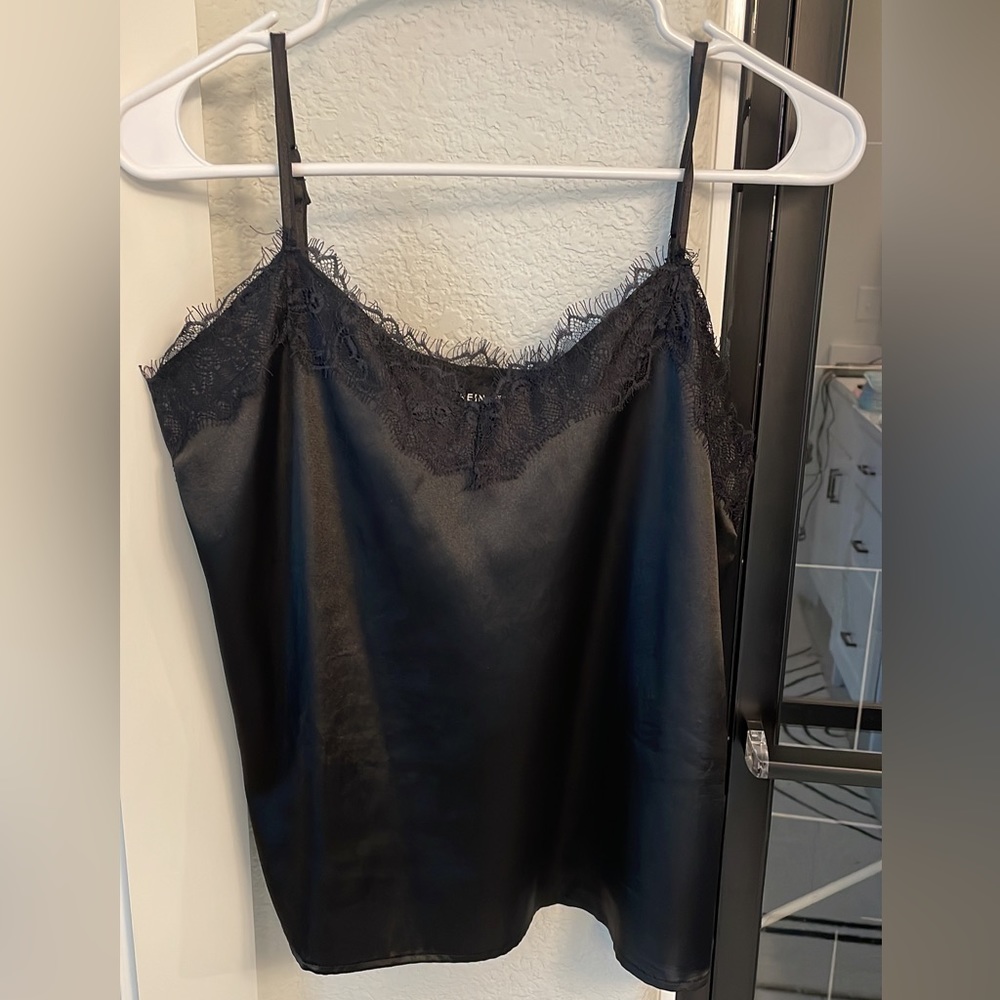 black tank top with lace detail